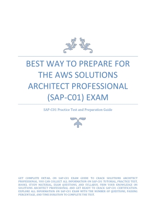 Best Way to Prepare for the AWS Solutions Architect Professional (SAP-C01) Exam