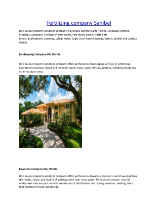 Fertilizing company Sanibel