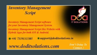 Readymade Best Inventory Management Script - DOD IT Solutions