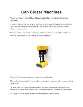 Can Closer Machines