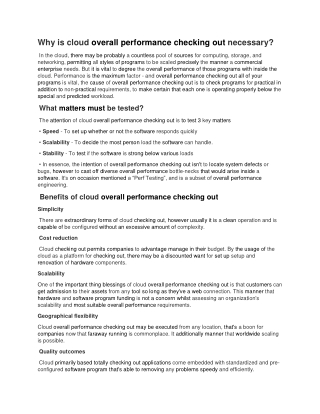Cloud Testing Online Training