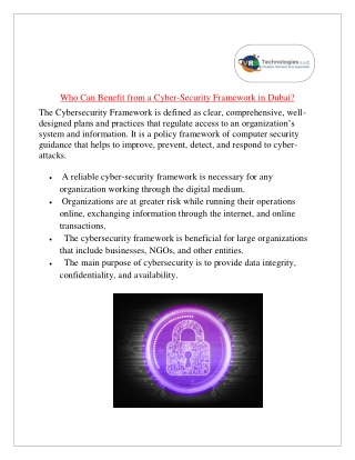 Who Can Benefit from a Cyber-Security Framework in Dubai?
