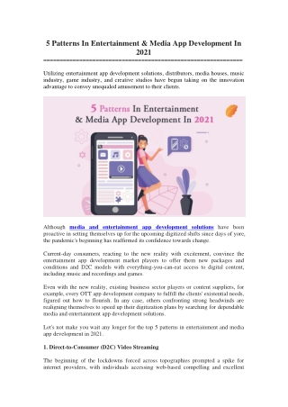 5 Patterns In Entertainment & Media App Development In 2021