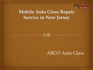 Mobile Auto Glass Repair Service in New Jersey