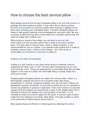 How to choose the best cervical pillow