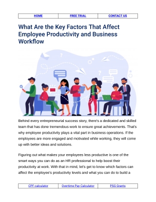 What Are the Key Factors That Affect Employee Productivity and Business Workflow