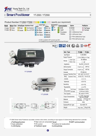 YTC YT-2500, YT-2550 Smart Valve Positioner - PPT