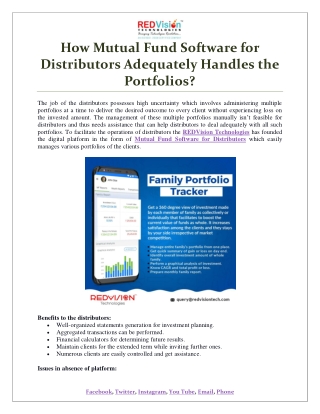 How Mutual Fund Software for Distributors Adequately Handles the Portfolios