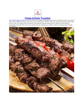 5% off - Origin Kebabs Toombul Restaurant Nundah, QLD