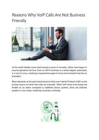 Reasons Why VoIP Calls Are Not Business Friendly