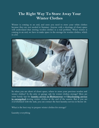The Right Way To Store Away Your Winter Clothes