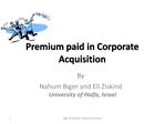 Premium paid in Corporate Acquisition