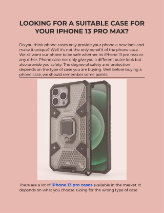 Suitable Case For Your IPhone 13 Pro Cases