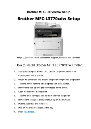 Brother MFC-L3770cdw Setup