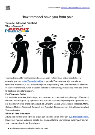How tramadol save you from pain