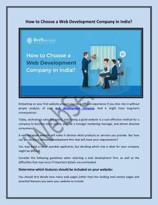 How to Choose a Web Development Company in India | iWebServices