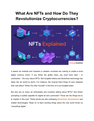 What Are NFTs and How Do They Revolutionize Cryptocurrencies?