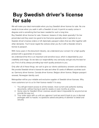 Swedish drivers