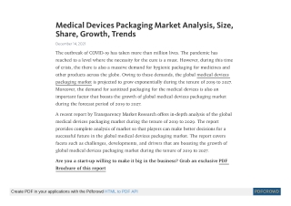 Medical Devices Packaging Market Demand and Insights by 2027
