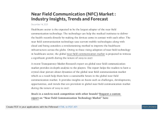 Near Field Communication (NFC) Market Research Insights by 2027