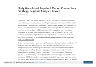 Body Worn Insect Repellent Market to Reach of US$ 900 Mn By 2030