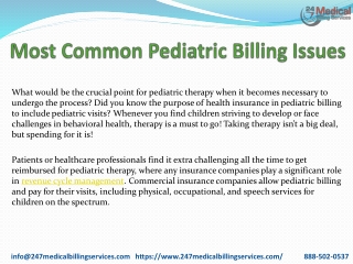 Most Common Pediatric Billing Issues PDF