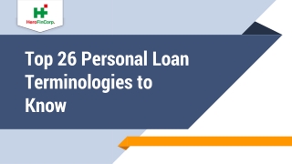 Important personal loan glossaries that you must know