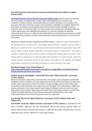 Asia-Pacific Electronic Clinical Outcome Assessment (eCOA) Market