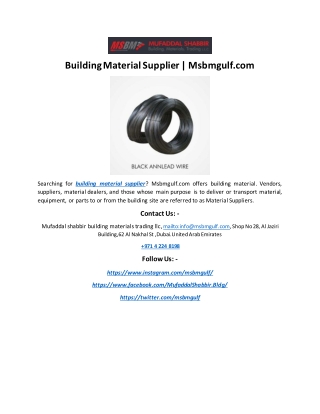 Building Material Supplier | Msbmgulf.com