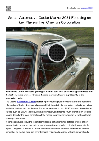 Global Automotive Cooler Market 202-2027