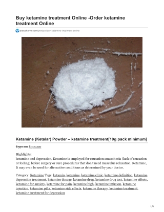 Buy Ketamine (Ketalar) Powder