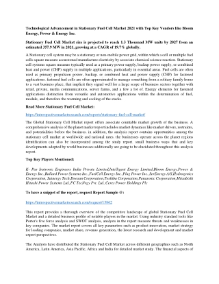 Stationary Fuel Cell Market