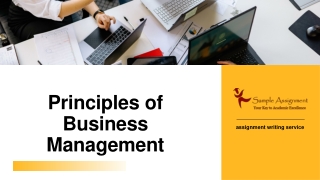 Know the Principles of Business Management by Sample Assignment Expert
