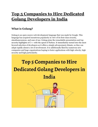 Top 5 Companies to Hire Dedicated Golang Developers in India