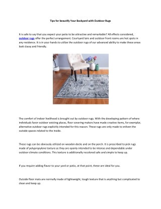 Tips for beautify Your Backyard with Outdoor Rugs