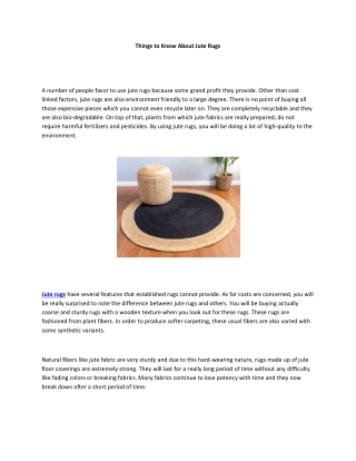 Things to Know About Jute Rugs