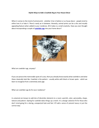 Stylish Ways to Add a Cowhide Rug to Your House Décor