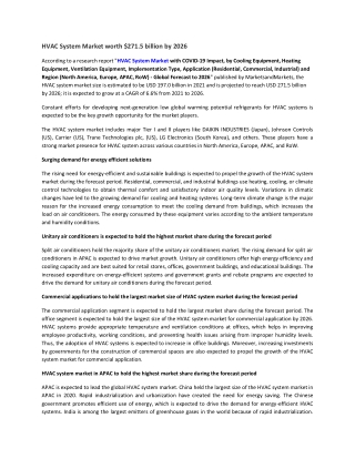 HVAC System Market
