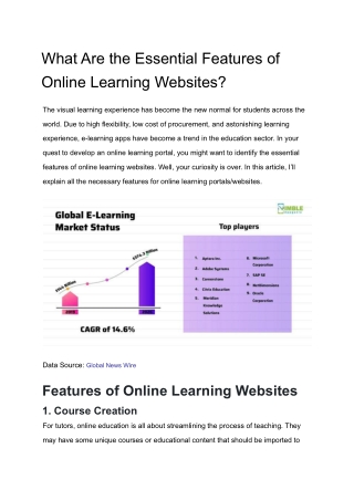 What Are the Essential Features of Online Learning Websites