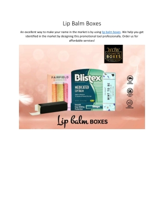 Lip Balm Boxes