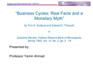 Presented by: Professor Yamin Ahmad