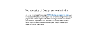 Top Website UI Design service in India