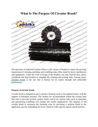 What Is The Purpose Of Circular Brush