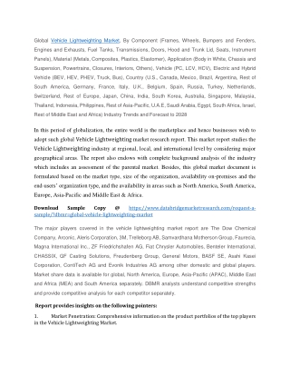 Vehicle Lightweighting Market