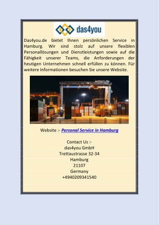 Personal Service in Hamburg | Das4you.de