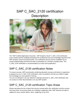 SAP C_SAC_2120 certification Description