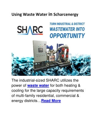 Using Waste Water in Scharcenergy