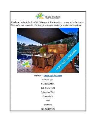 Search For Shade Sails Brisbane At The Best Price  Shade Matter