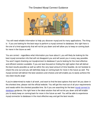 TheGreatestMysqlConnectGuidance