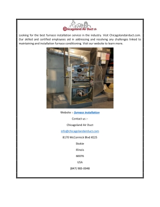 Furnace Installation  Chicagolandairduct.com